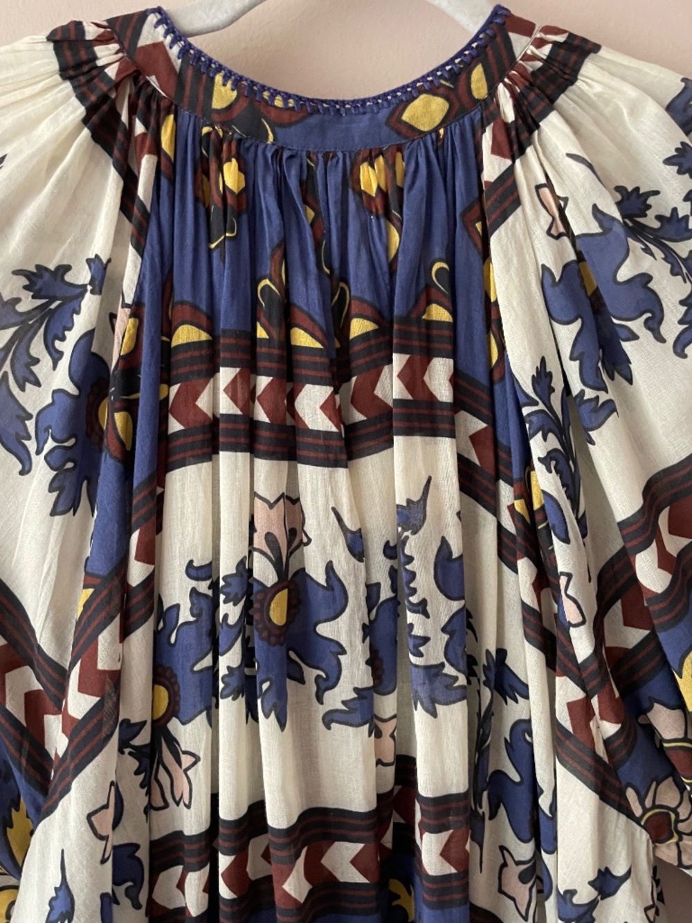 Carolina K Amala Dress Blue Print Organic Gauzy Cotton size S NWT - Picture 8 of 9